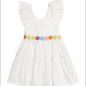 Toddler Girls Tiered Polka Dot Dress with Floral Waist size 2T. Brand new